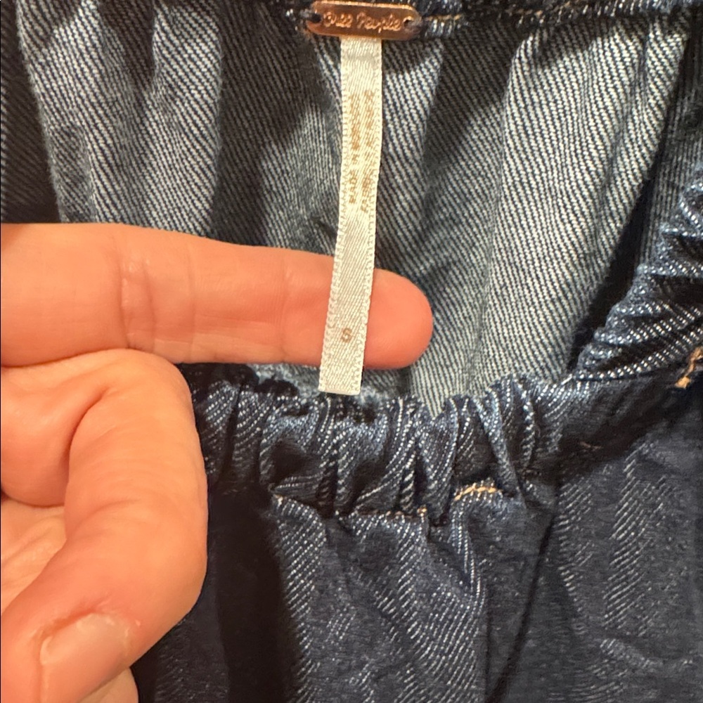 Like new! Free People Denim Blue Textured Dress - Picture 2 of 3